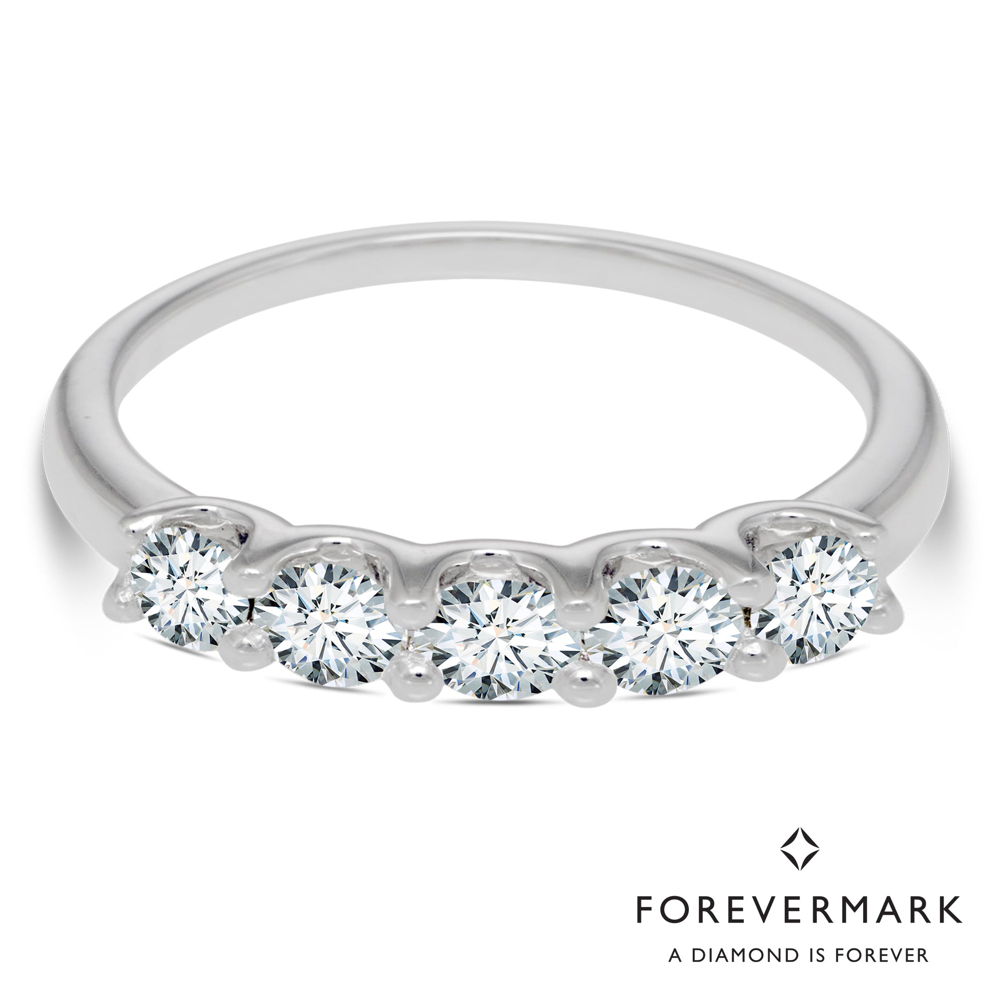 De Beers Forevermark Diamond Wedding Band in 18kt White Gold (3/4ct tw)