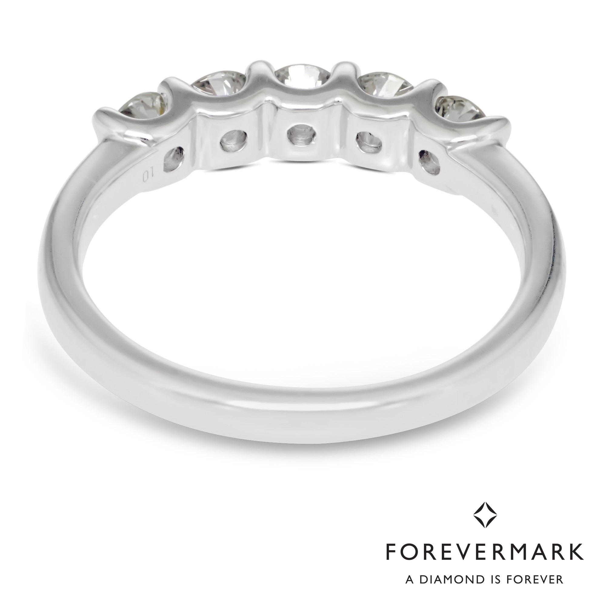 De Beers Forevermark Diamond Wedding Band in 18kt White Gold (3/4ct tw)