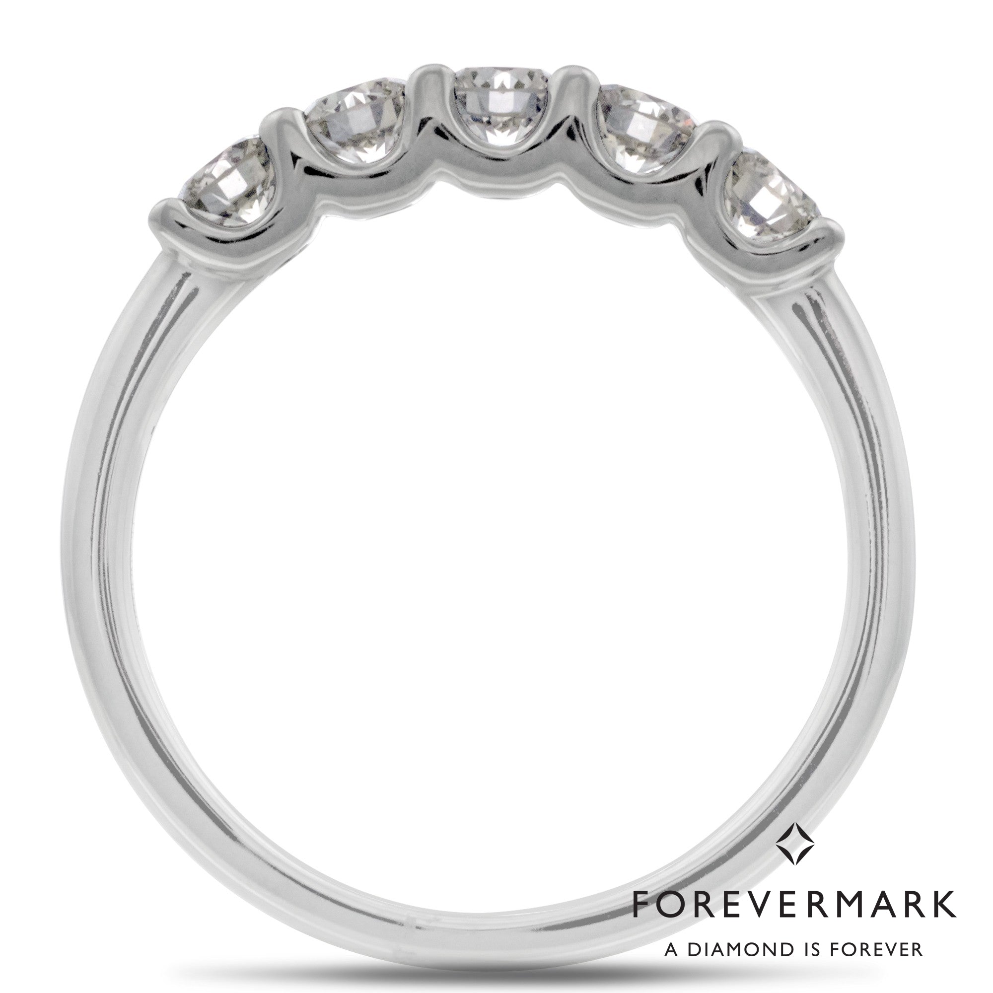 De Beers Forevermark Diamond Wedding Band in 18kt White Gold (3/4ct tw)