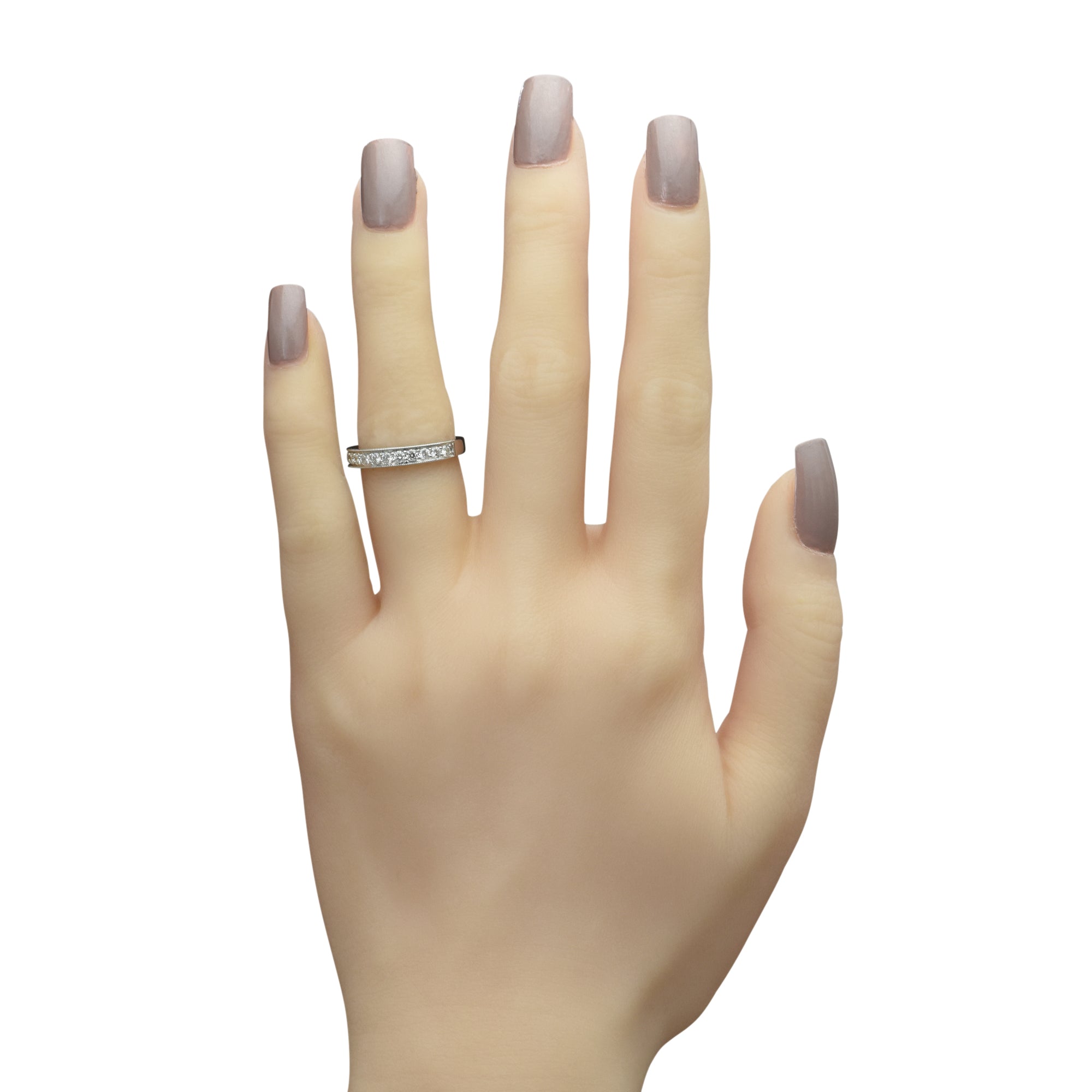 Diamond Pave Milgrain Wedding Band in 14kt White Gold (1/2ct tw)