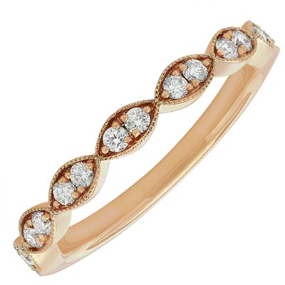 Diamond Pave Wedding Band in 14kt Rose Gold (1/4ct tw)