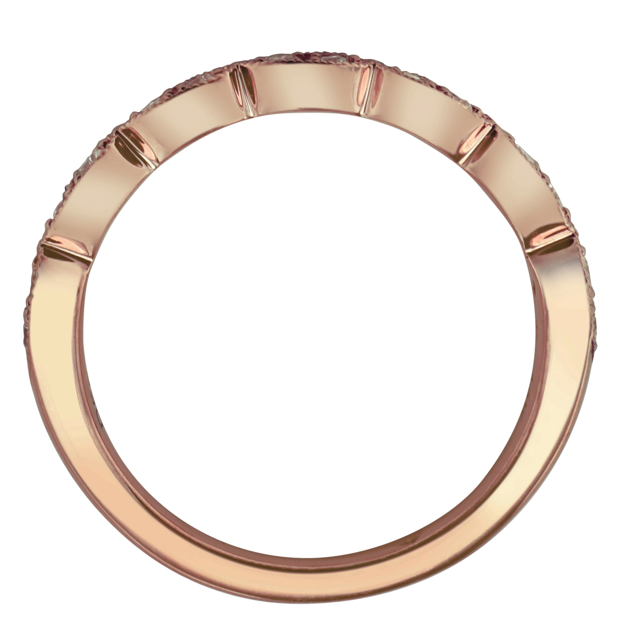 Diamond Pave Wedding Band in 14kt Rose Gold (1/4ct tw)