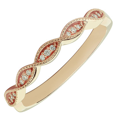 Diamond Wedding Band in 14kt Rose Gold (1/20ct tw)
