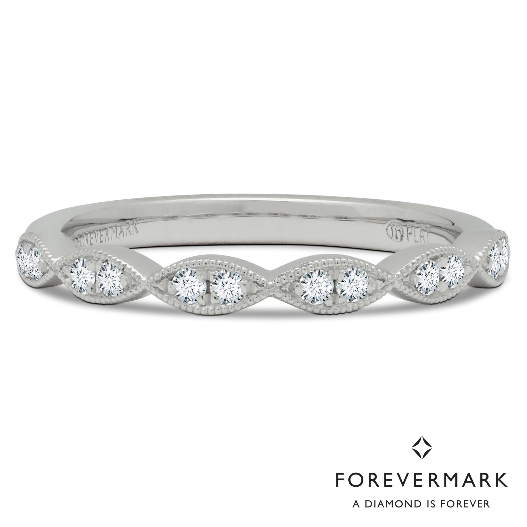 De Beers Forevermark Petite Diamond Wedding Band in Platinum (1/7ct tw)