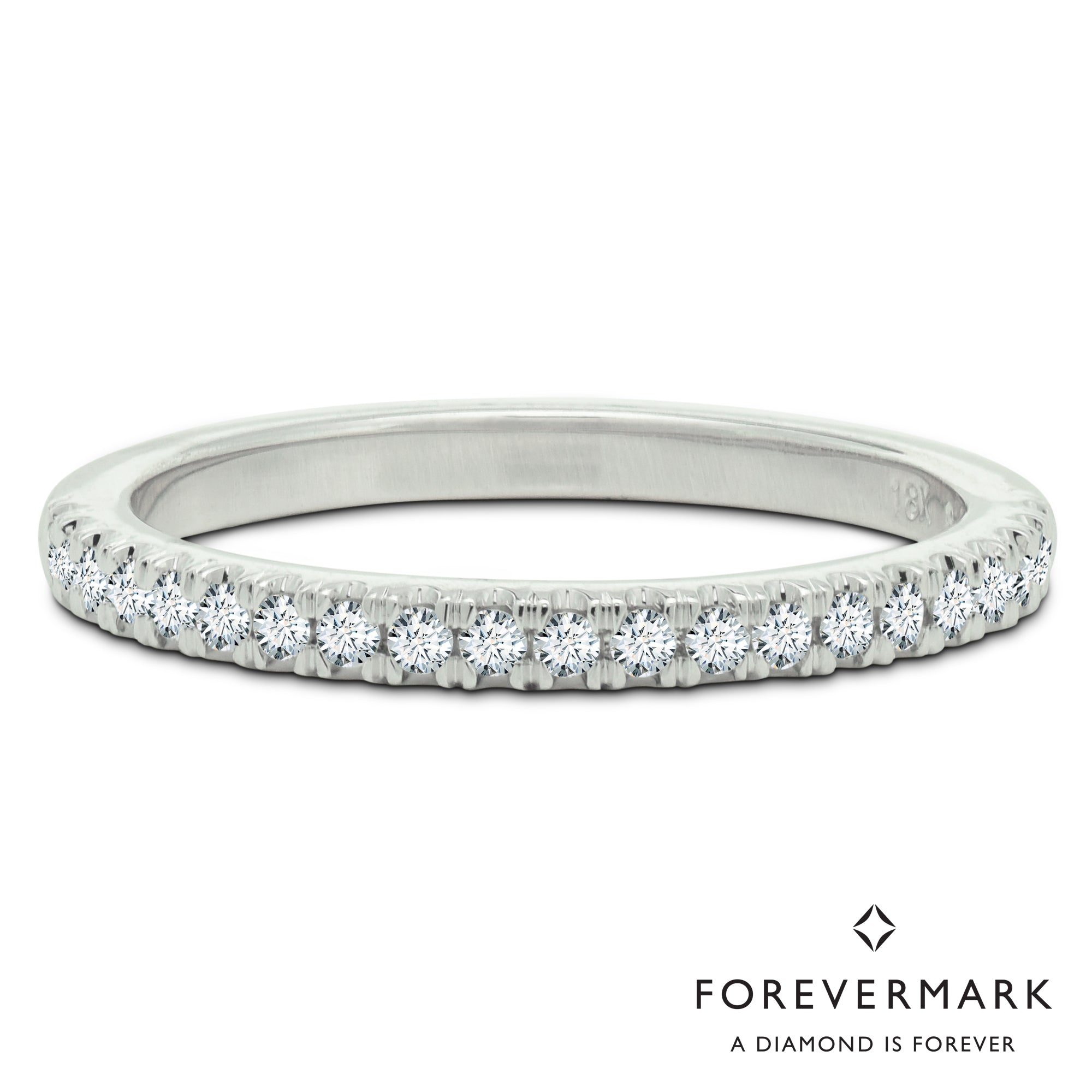 De Beers Forevermark Petite Diamond Wedding Band in 18kt White Gold (1/5ct tw)