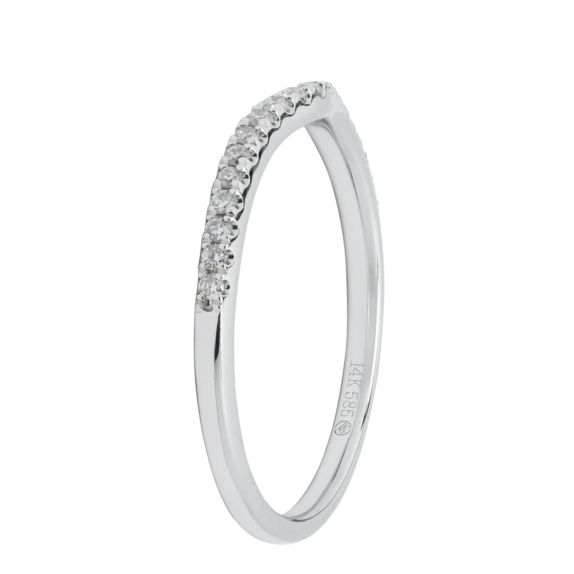 Diamond Curve Wedding Band in 14kt White Gold (1/7ct tw)