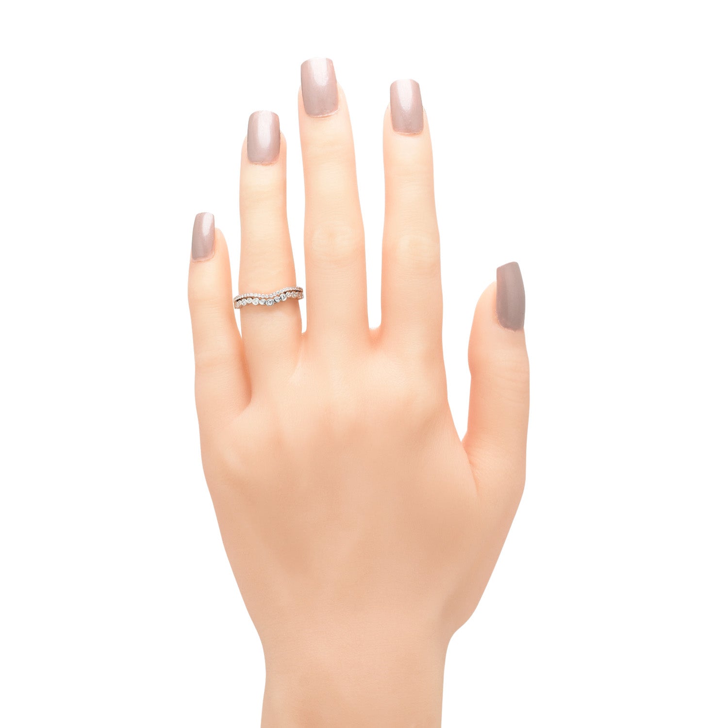 Diamond Curved Band in 14kt White and Rose Gold (1/4ct tw)