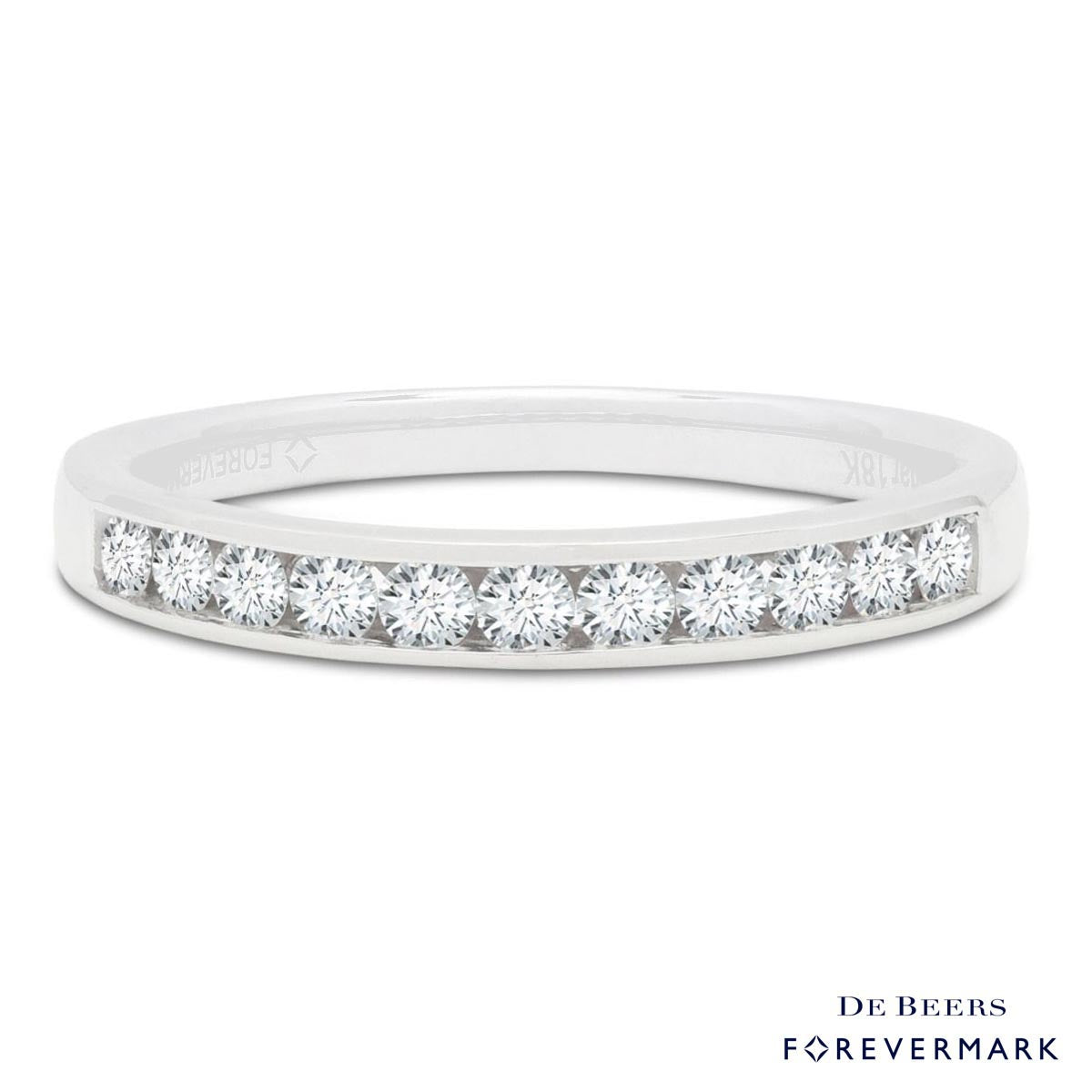 De Beers Forevermark Petite Diamond Wedding Band in 18kt White Gold (1/3ct tw)