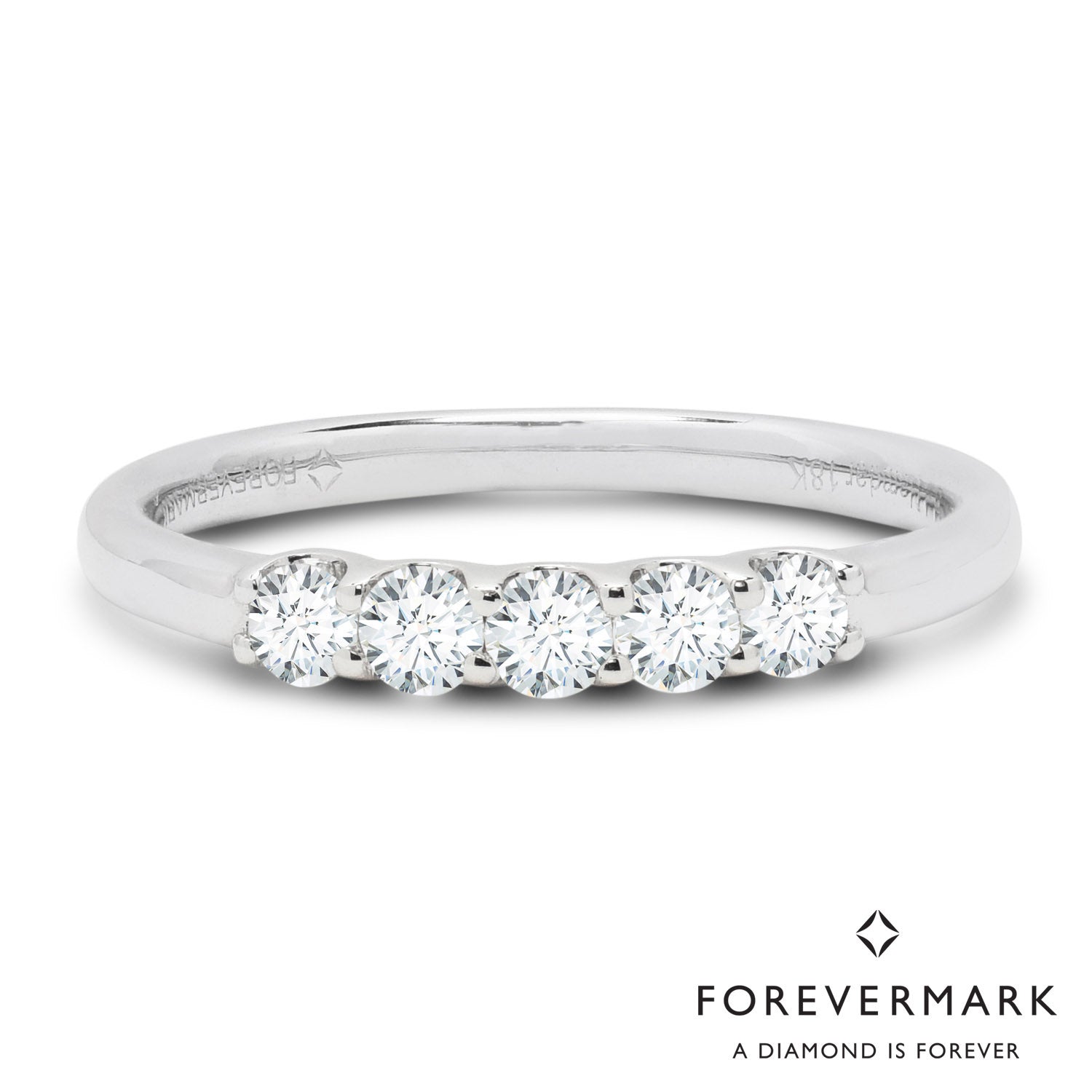 De Beers Forevermark Petite Diamond Wedding Band in 18kt White Gold (1/3ct tw)