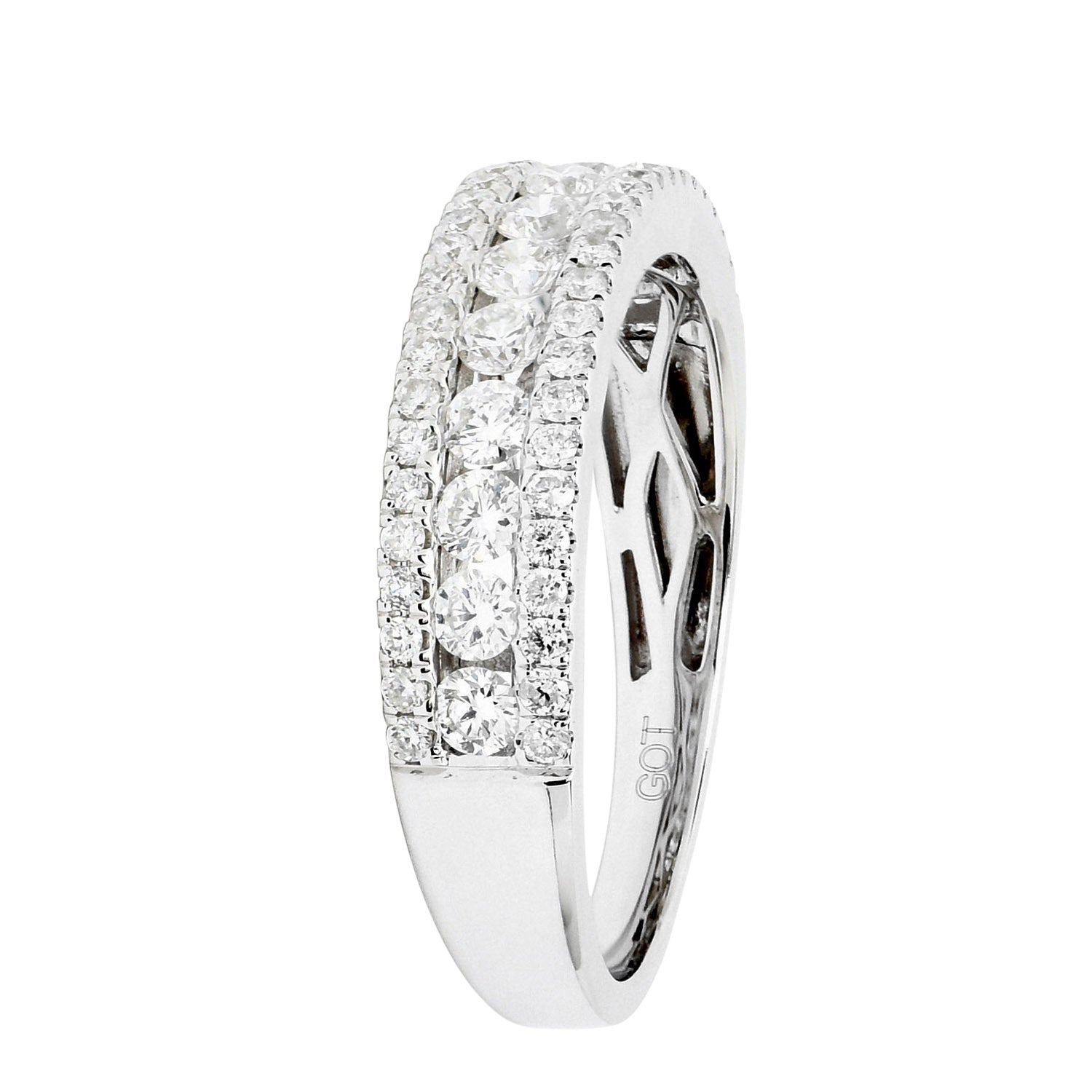Diamond Three Row Band in 14kt White Gold (3/4ct tw)