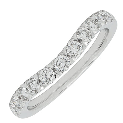 Diamond Curved Wedding Band in 14kt White Gold (1/2ct tw)