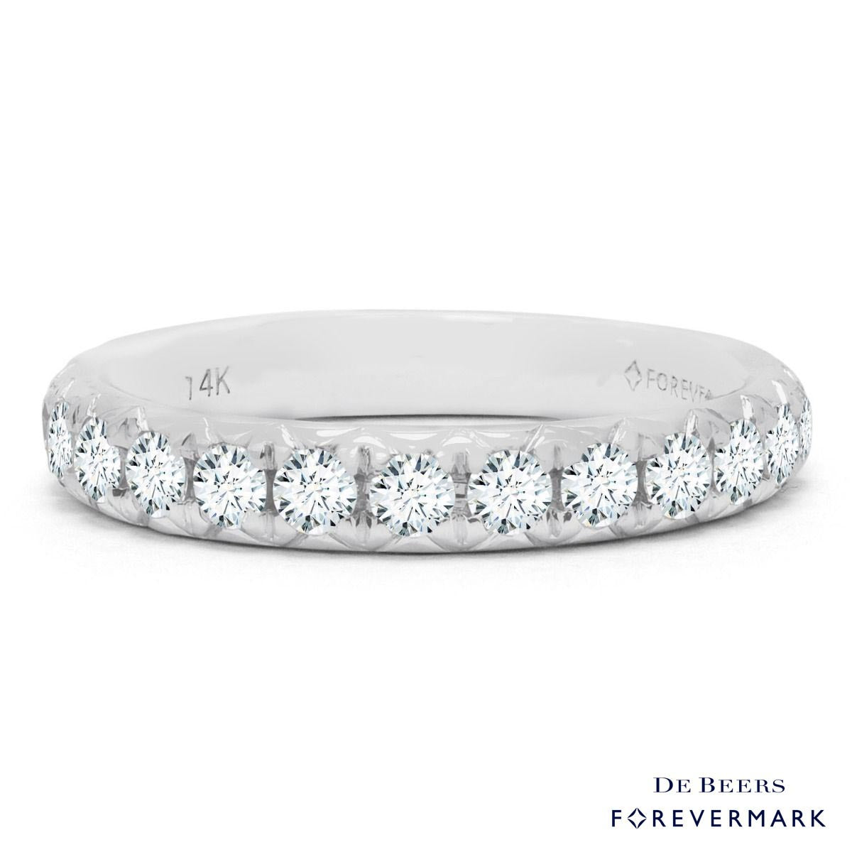 De Beers Forevermark Petite Diamond Pave Wedding Band in 14kt White Gold (3/4ct tw)