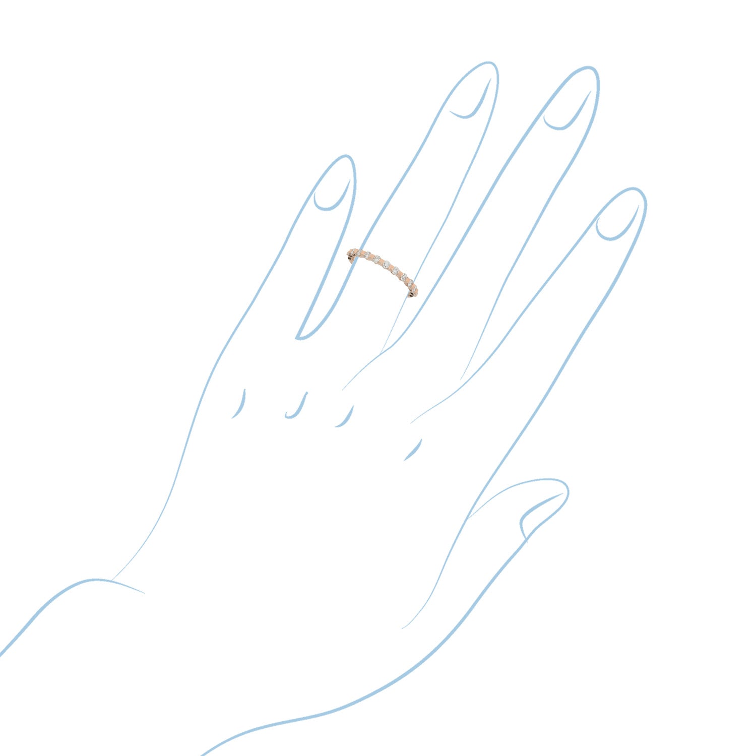 Memoire Precious Prong Diamond Wedding Band in 18kt Rose Gold (1/3ct tw)