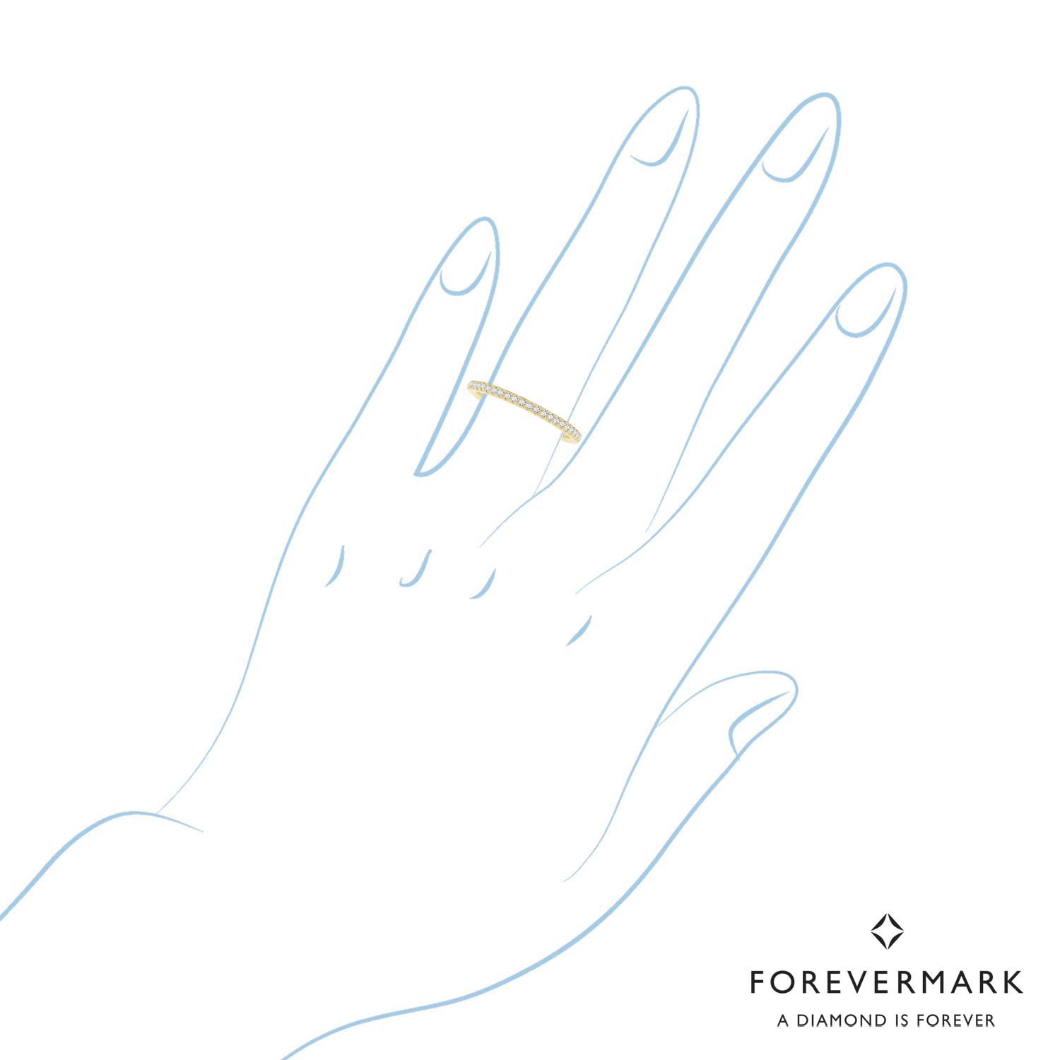 Forevermark Petite Micro Pave Comfort Fit Diamond Band in 18kt Yellow Gold (1/7ct tw)