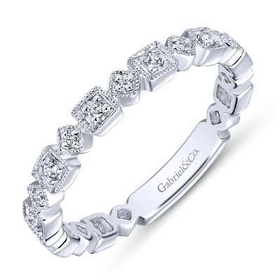 Gabriel Diamond Stackable Band in 14kt White Gold (1/10ct tw)