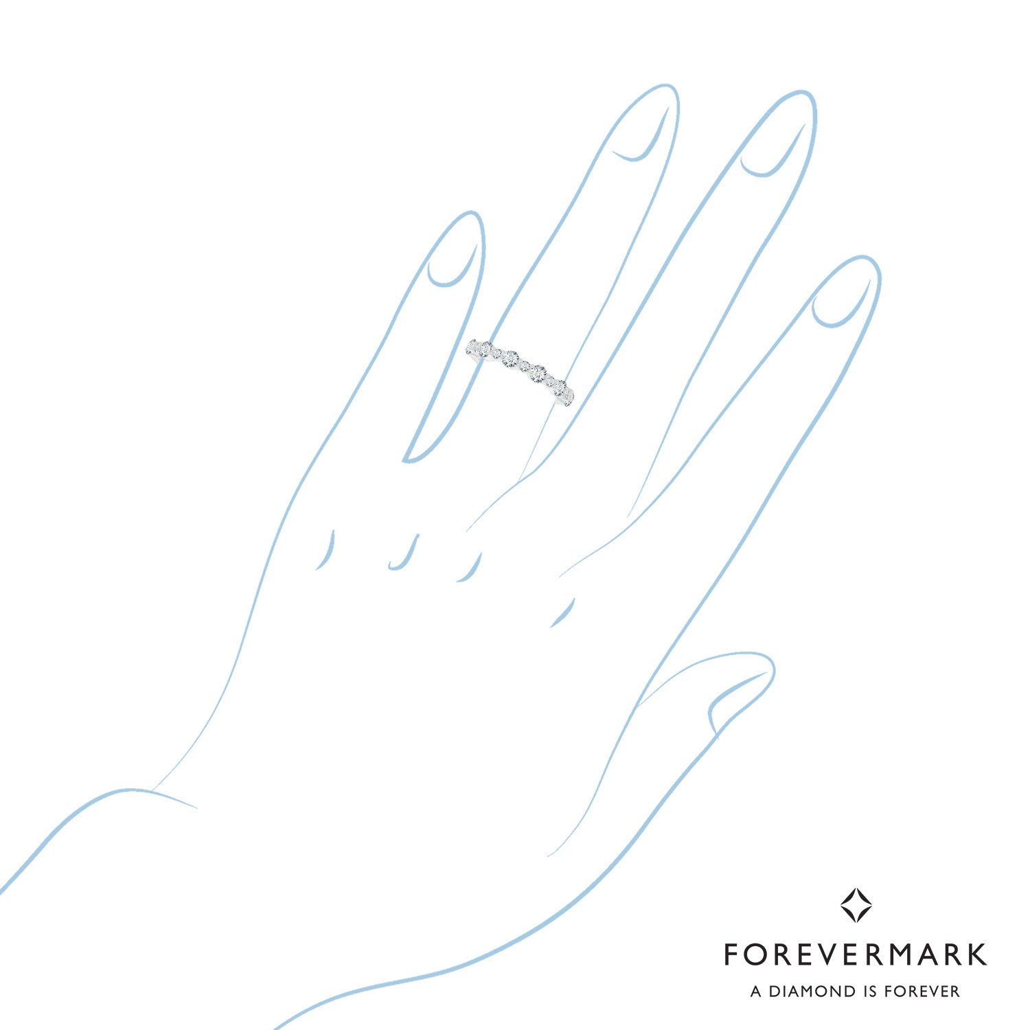 De Beers Forevermark Diamond Wedding Band in 14kt White Gold (1ct tw)