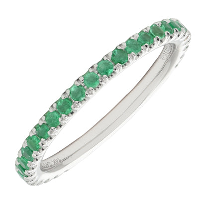 Gabriel Emerald Stackable Band in 14kt White Gold