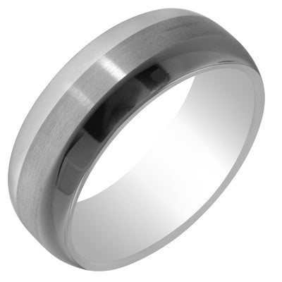 ArtCarved Mens Orion Satin Wedding Band in Tungsten Carbide (8mm)
