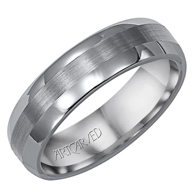 Mens White Tungsten Wedding Band (6mm)