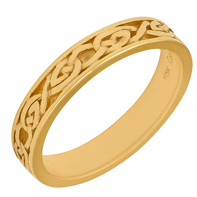 Keith Jack Devotion Knot Fern Wedding Band in 10kt Yellow Gold (3mm)