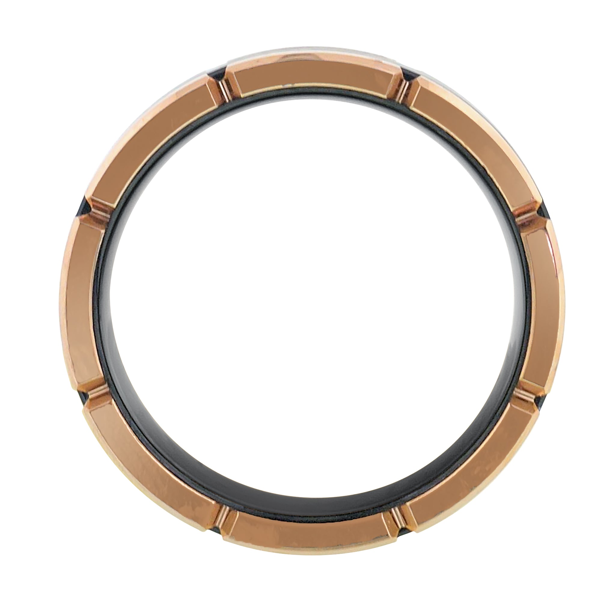 Triton Mens Band in Black and Rose Tungsten (8mm)