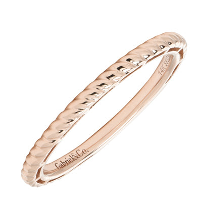 Gabriel Twist Stackable Band in 14kt Rose Gold