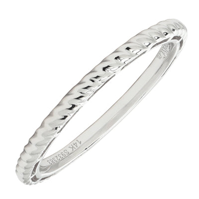 Gabriel Twist Stackable Band in 14kt White Gold