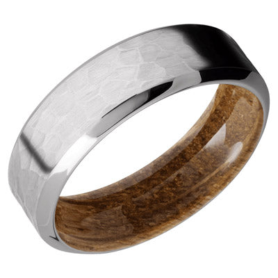Lashbrook Wedding Band in Titanium with Whiskey Barrel Wood Sleeve (7mm)