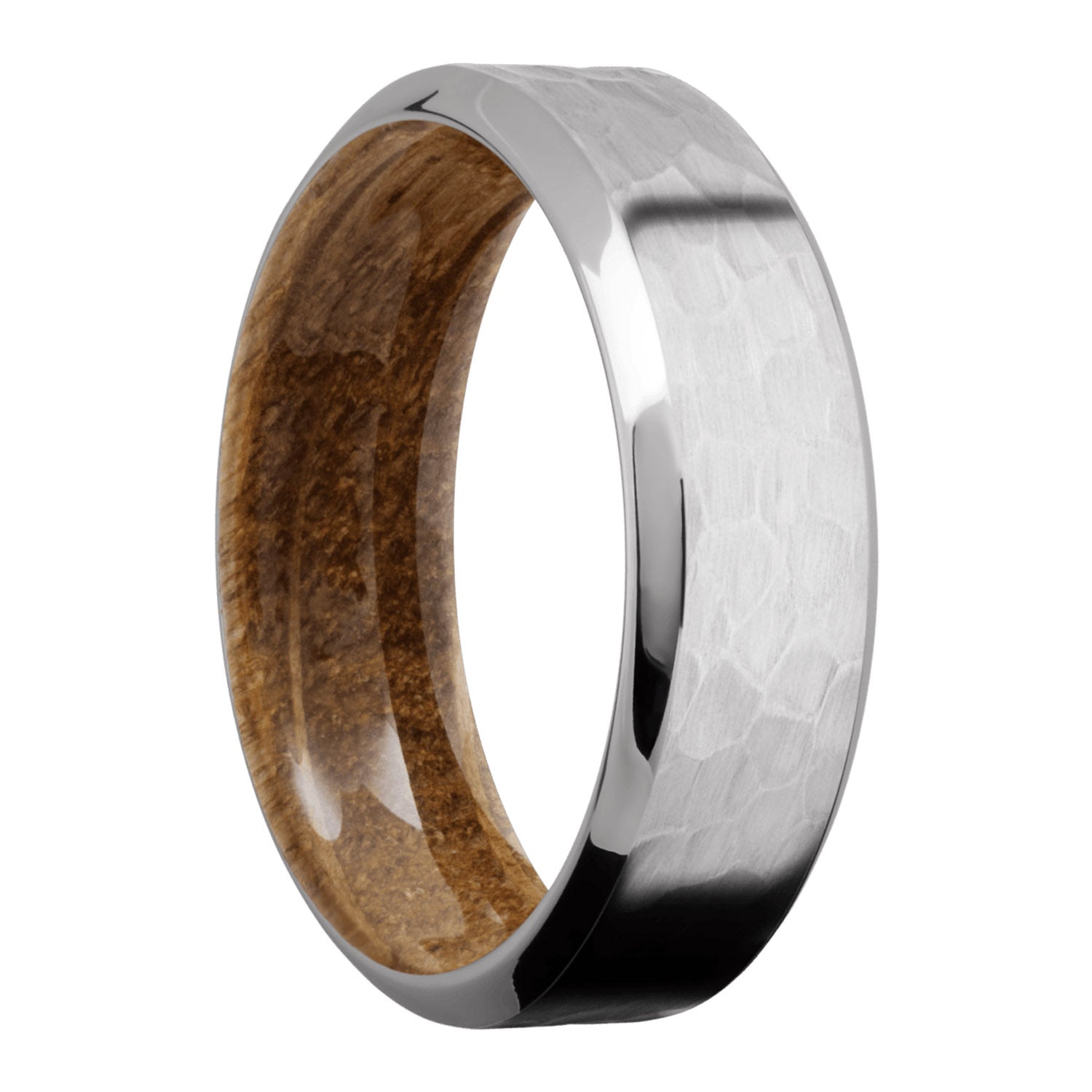 Lashbrook Wedding Band in Titanium with Whiskey Barrel Wood Sleeve (7mm)