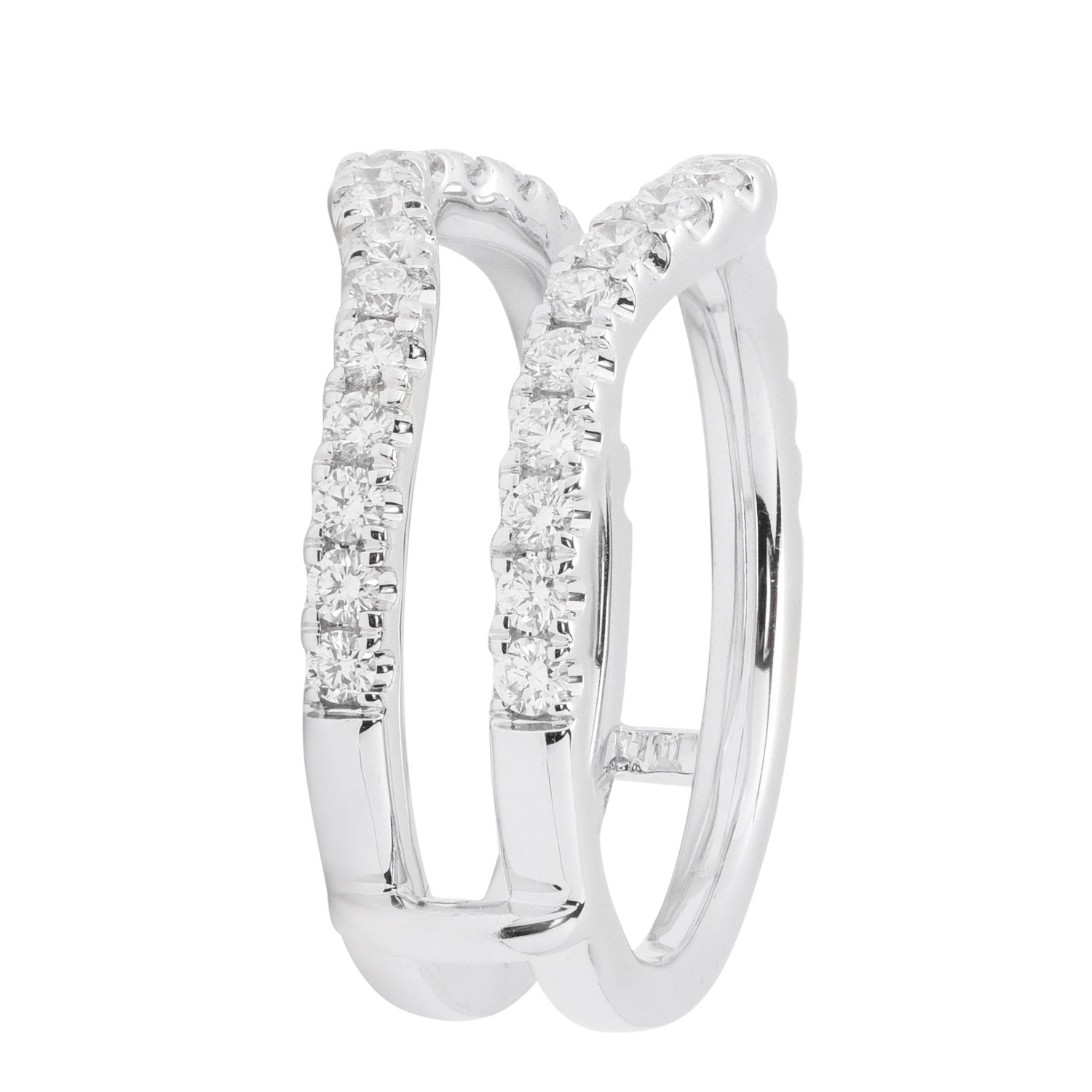Diamond Wedding Ring Curved Insert in 14kt White Gold (3/4ct tw)