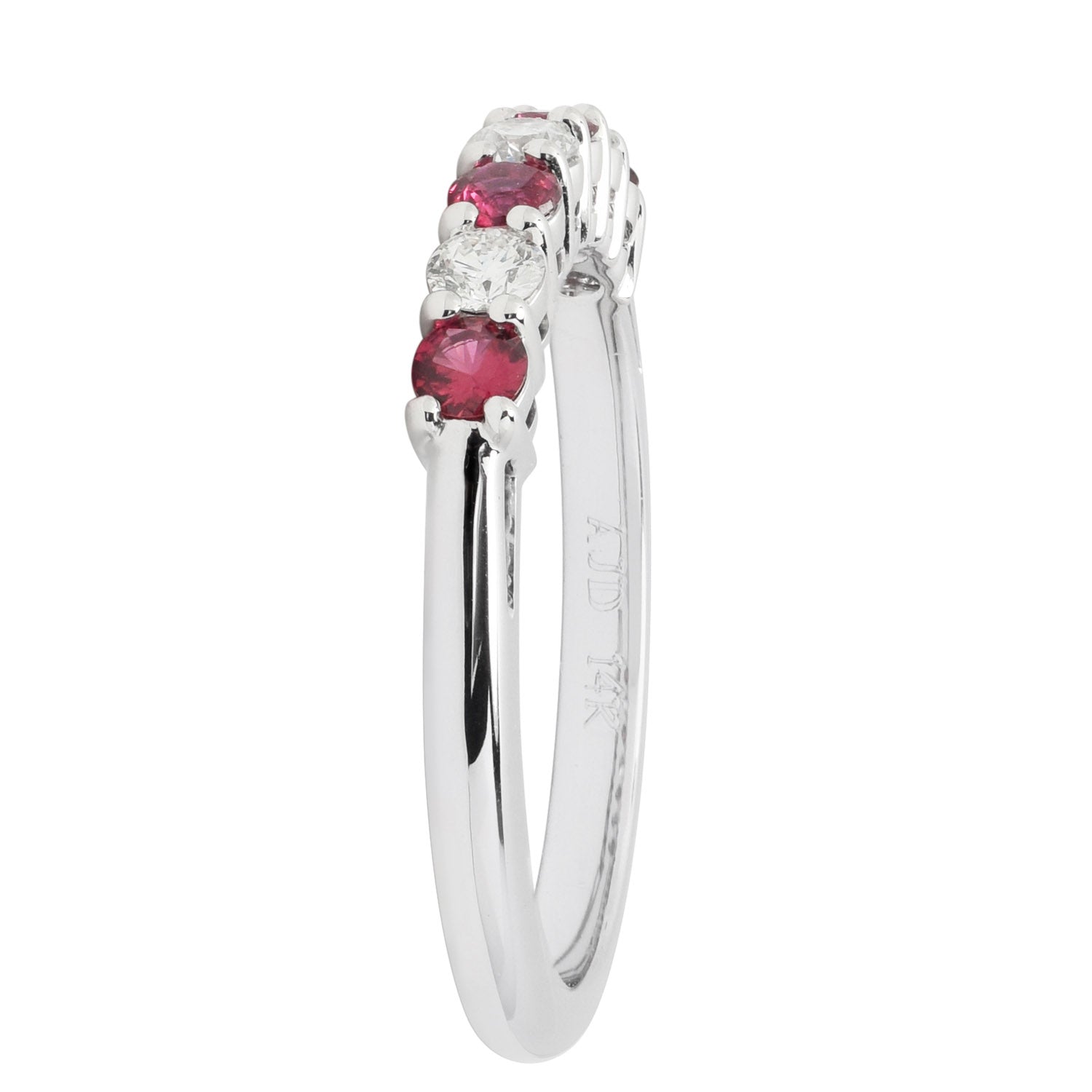 Ruby and Diamond Band in 14kt White Gold (1/4ct tw)