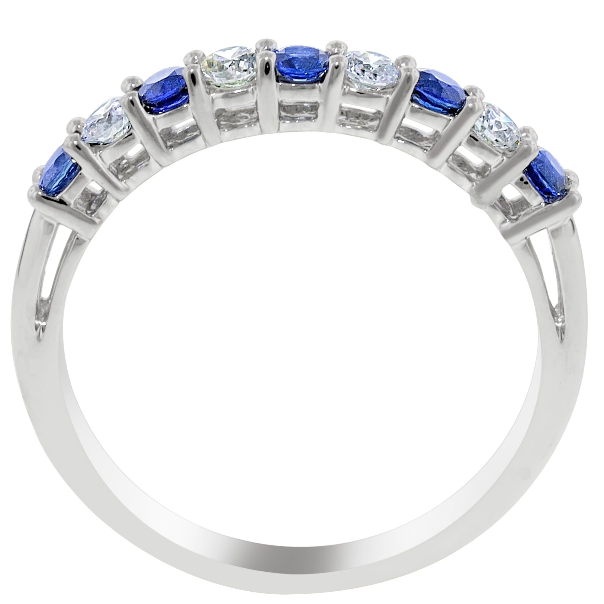 Sapphire and Diamond Band in Platinum (1/4ct tw)