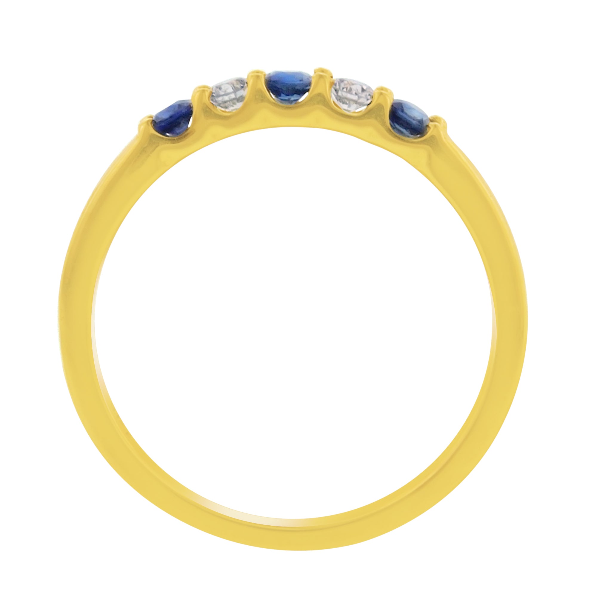 Sapphire and Diamond Anniversary Band in 14kt Yellow Gold (1/10ct tw)