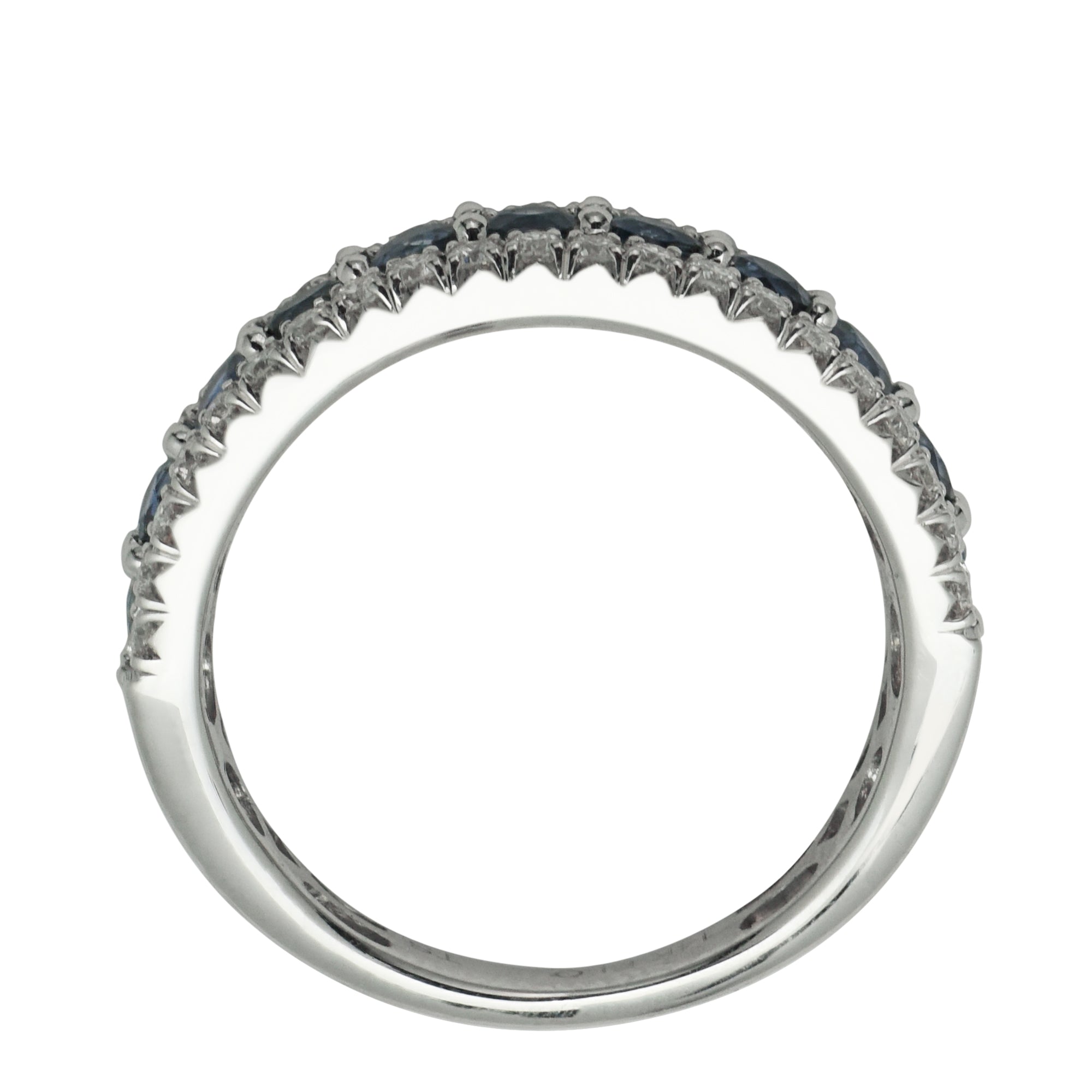 Diamond and Sapphire Band in 14kt White Gold (1ct tw)