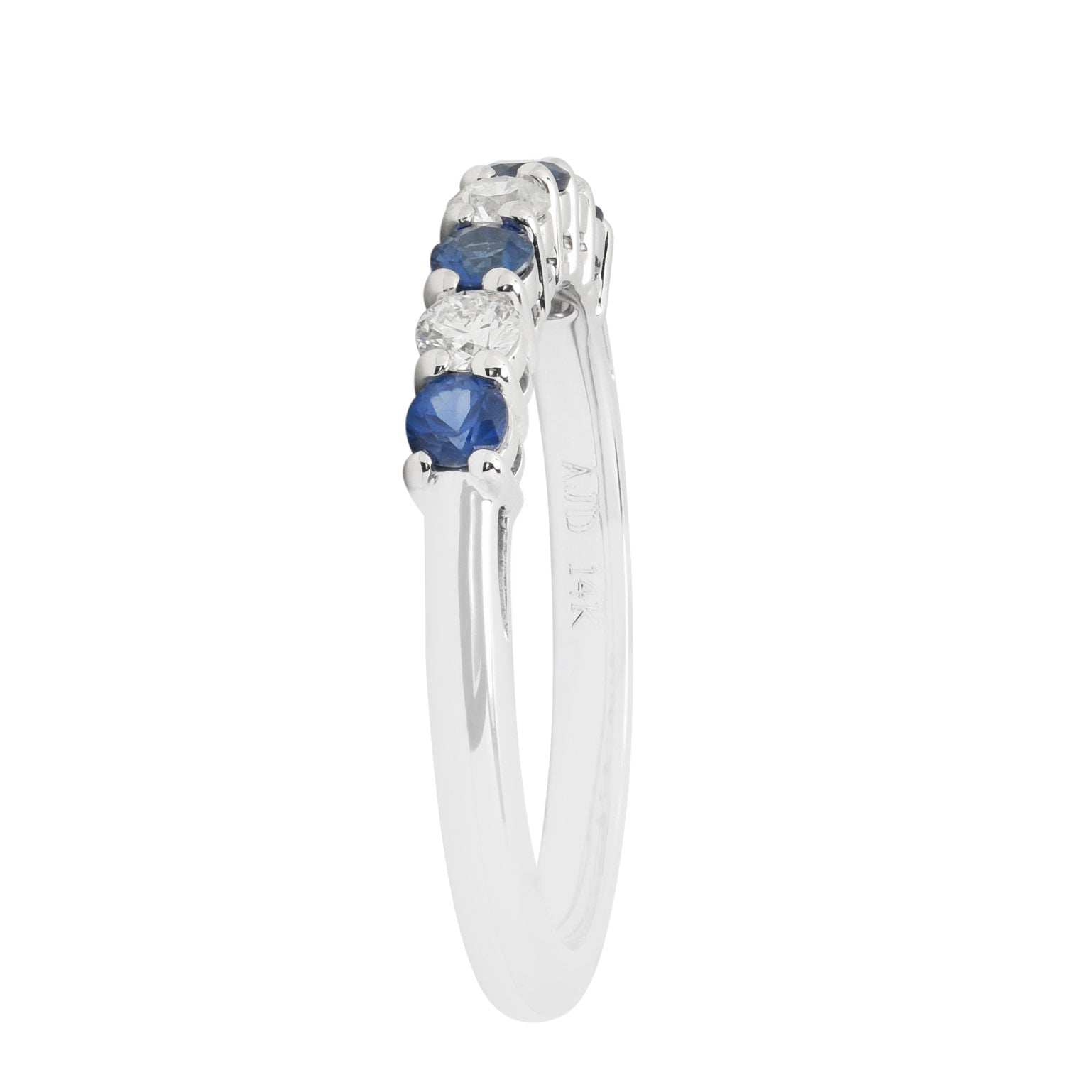 Sapphire and Diamond Band in 14kt White Gold (1/4ct tw)