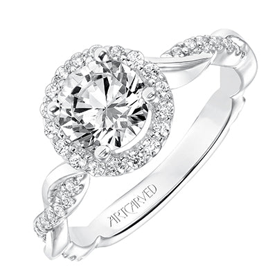 Artcarved Kinsley Diamond Halo Setting in 14kt White Gold (3/8ct tw)
