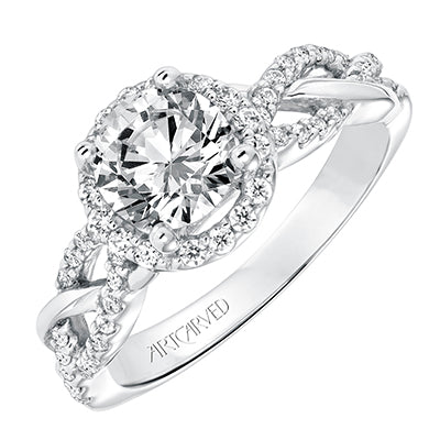 Artcarved Charlene Diamond Halo Setting in 14kt White Gold (1/3ct tw)