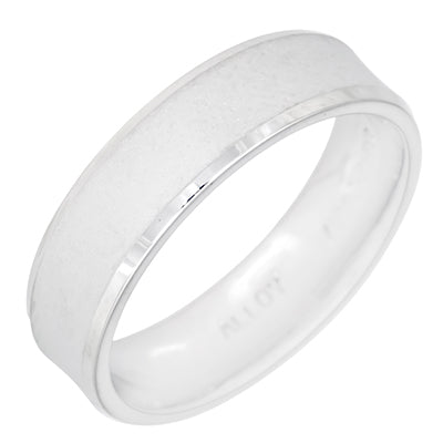 Mens Wedding Band in 14kt White Gold