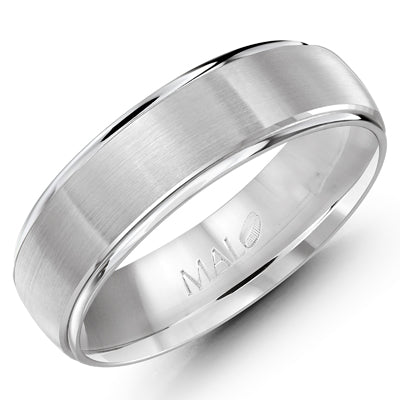 Mens Wedding Band in 14kt White Gold (6mm)