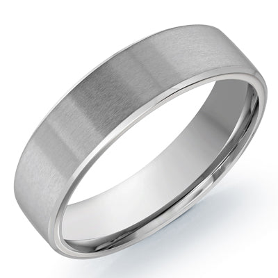 Mens Wedding Band in 14kt White Gold (6mm)