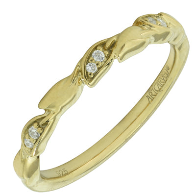 Artcarved Camellia Diamond Wedding Band in 14kt Yellow Gold (.04ct tw)
