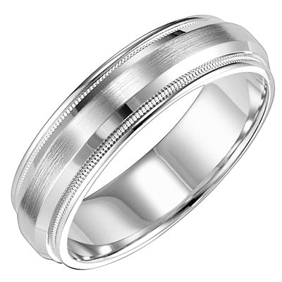 Mens Comfort Fit Wedding Band in 14kt White Gold (7mm)