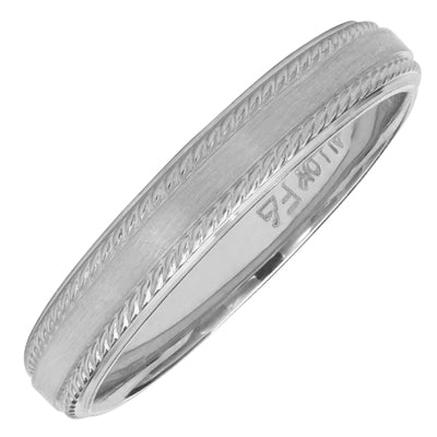 Mens Comfort Fit Wedding Band in 14kt White Gold (4mm)