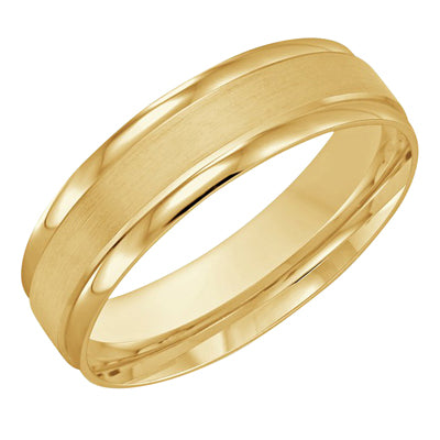 Mens Wedding Band in 14kt Yellow Gold (6mm)