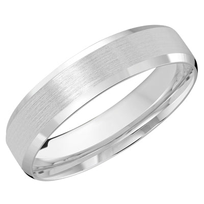 Mens Wedding Band in 14kt White Gold (5mm)