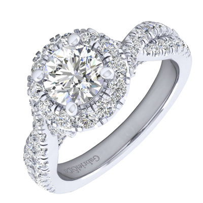 Gabriel Vanessa Diamond Engagement Ring Setting in 14kt White Gold (1ct tw)