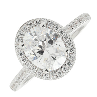 Martin Flyer Oval Diamond Engagement Ring Setting in 14kt White Gold (3/8ct tw)