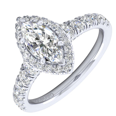 Gabriel Hazel Marquise Halo Diamond Engagement Ring Setting in 14kt White Gold (1ct tw)