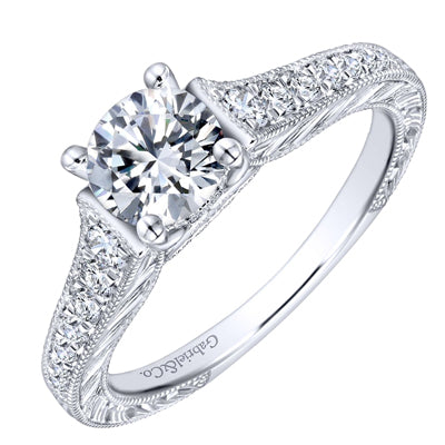 Gabriel Abigail Diamond Engagement Ring Setting in 14kt White Gold (1/4ct tw)