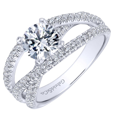 Gabriel Mackensie Diamond Engagement Ring Setting in 14kt White Gold (5/8ct tw)